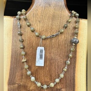 J. Jill Faceted Labradorite Beaded Necklace with Silver and Gold Accents